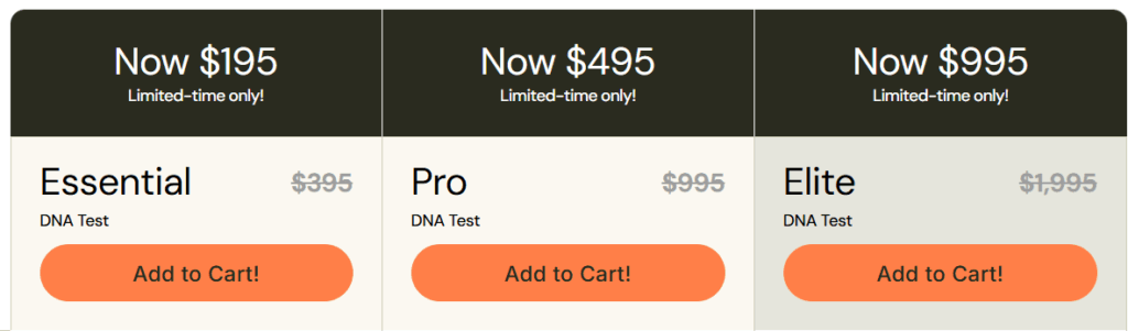 Tarifs du test adn nebula genomics